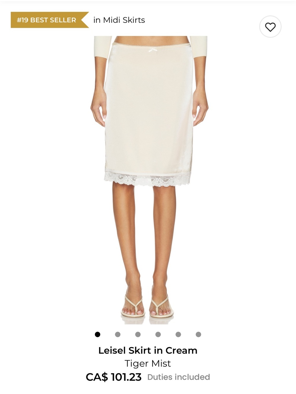 BRAND NEW Tiger Mist x Emily Venz Leisel Skirt in Cream